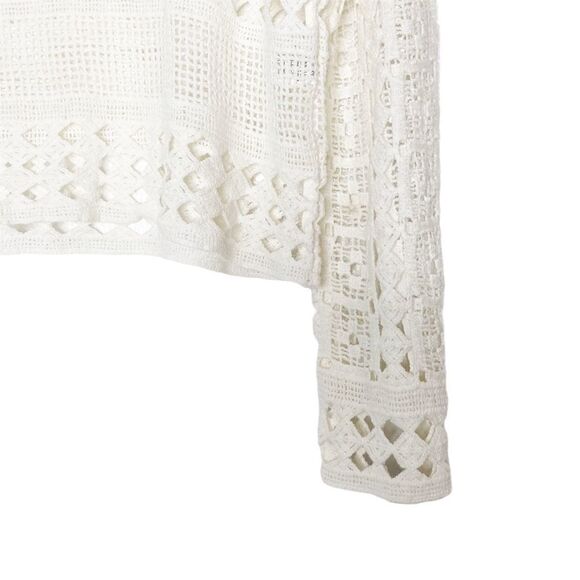 RAGA | Crocheted Festival Long Sleeve Crop Top - Picture 3 of 8